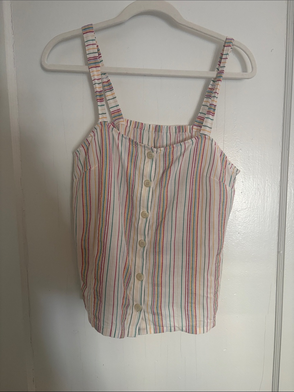 Madewell Multicolor Striped Button-Front Tank